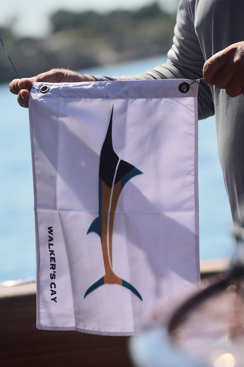Drapeau Bateau Marlin Para-lite - Bleu Sur Blanc 20x30 Pouces œillets Laiton