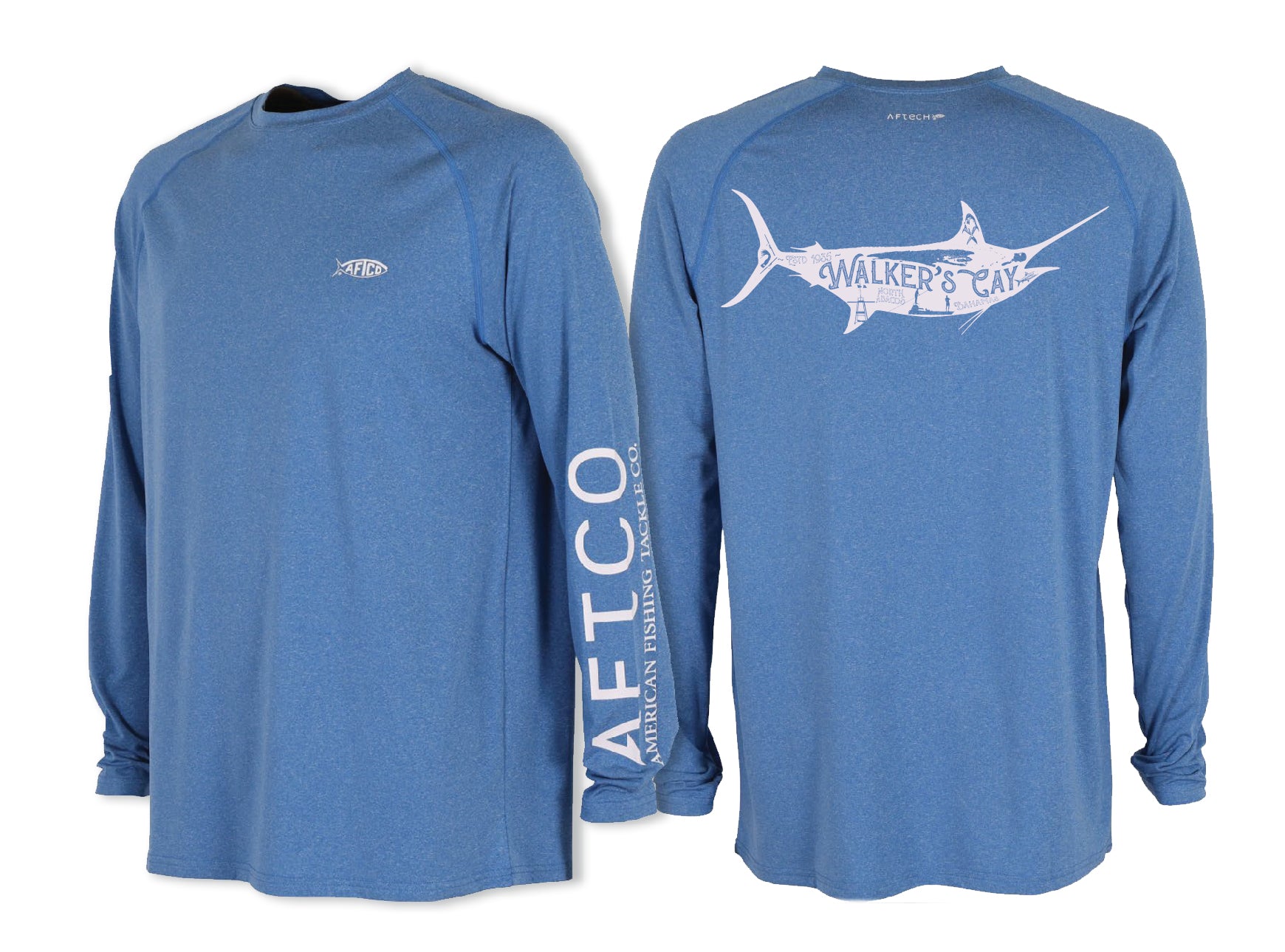 Iconic Marlin - Men's AFTCO Samurai LS Sun Protection Shirt